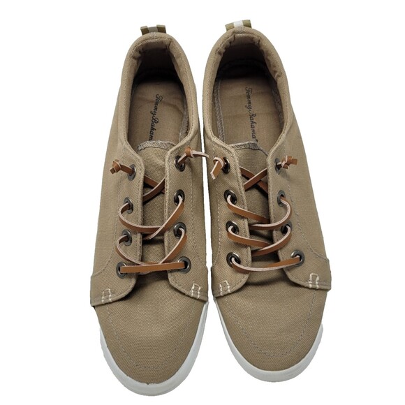 Tommy Bahama Relax Mens Boat Shoe Sneakers Size 10 Tan Canvas Casual Boating - Picture 1 of 9